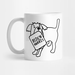 Minimal Dog with Biden Harris Sign Line Drawing Mug